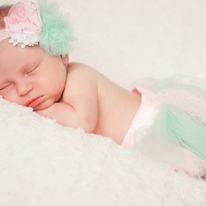 Newborn photo tutu with headband